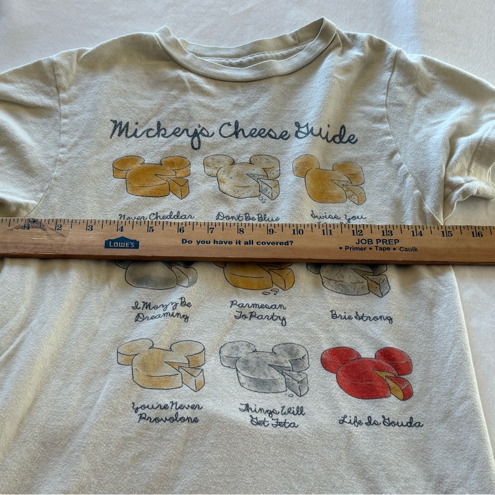 Disney | Mickey Mouse “Cheese Guide” Graphic Tee | 100% Cotton | S - Picture 3 of 7